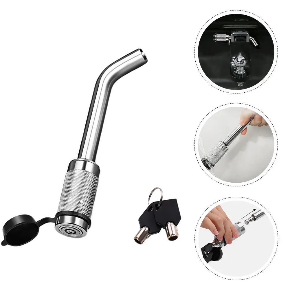 

Trailer Hitch Receiver Lock Waterproof Keyhole Anti-Theft Hitch Pin Lock Elbow Style Car Trailer Hook Bolt Cutter Proof