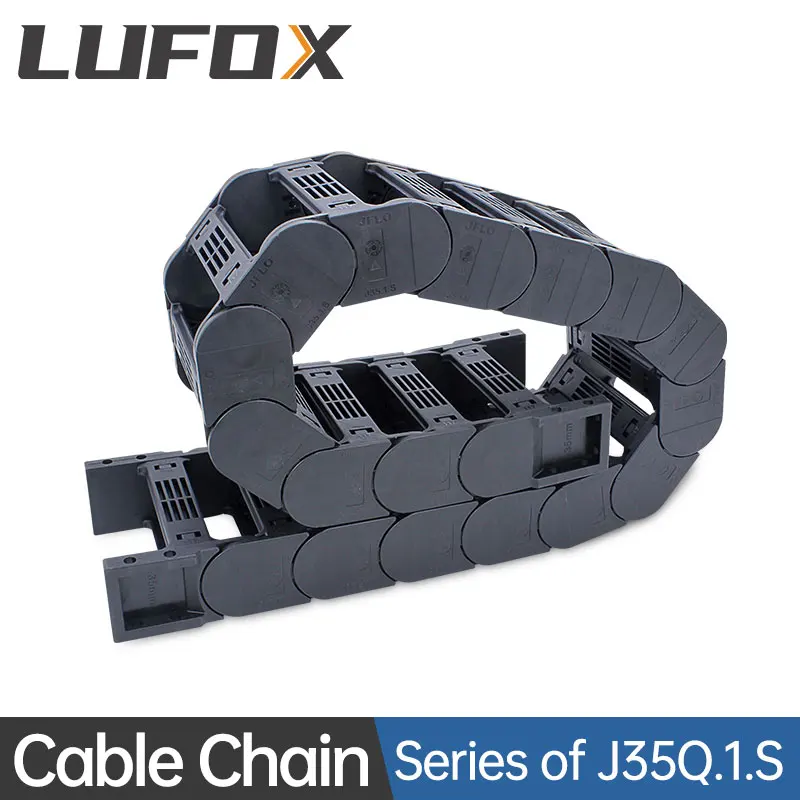 The high-quality nylon e-chain J35Q.1.S bridge is openable on both sides and has cable bend radii of 75,100 and 125,150