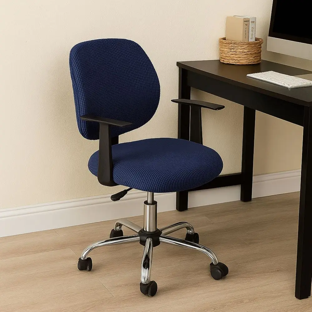 Corn Grain Computer Split Seat Cover Thicken Solid Color Computer Chair Covers Dustproof Removable Rotary Chair Protection