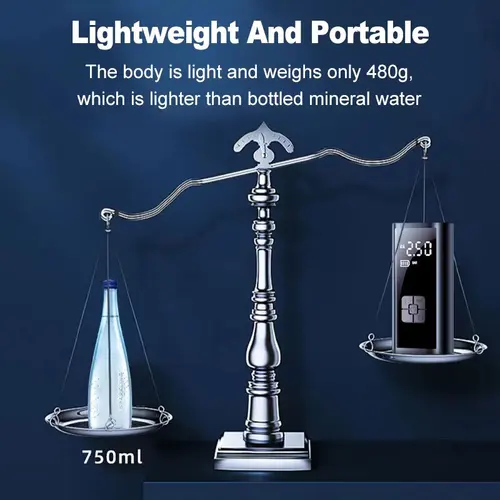 Imagen 2 del producto Compresor de aire inalámbrico para coche, inflador de neumáticos inteligente, bomba eléctrica portátil para motocicleta/bicicleta/balas tipo C, carga rápida, 150PSI