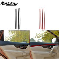 For Nissan X-Trail Rogue T32 2013-2021 Carbon Fiber Door switch Upper Panel strip Car Interior Accessories Decorative Stickers