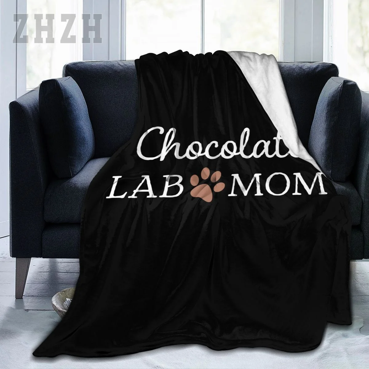 Blanket Funny Chocolate Lab Mom Women Labrador Retriever Mama Flannel Multifunction Camping Sofa Cover Keep Warm
