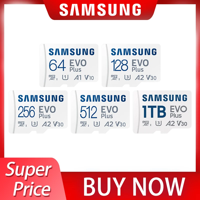 100% оригинальная карта Samsung EVO Plus Micro SD 64 ГБ 128 ГБ 256 ГБ 512 ГБ 1 ТБ Высокоскоростная карта памяти класса 10 UHS-I для камеры 100% оригинальная карта Samsung EVO Plus Micro SD 64 ГБ 128 ГБ 256 ГБ 512 ГБ 1 ТБ Высокоскоростная карта памяти класса 10 UHS-I для камеры