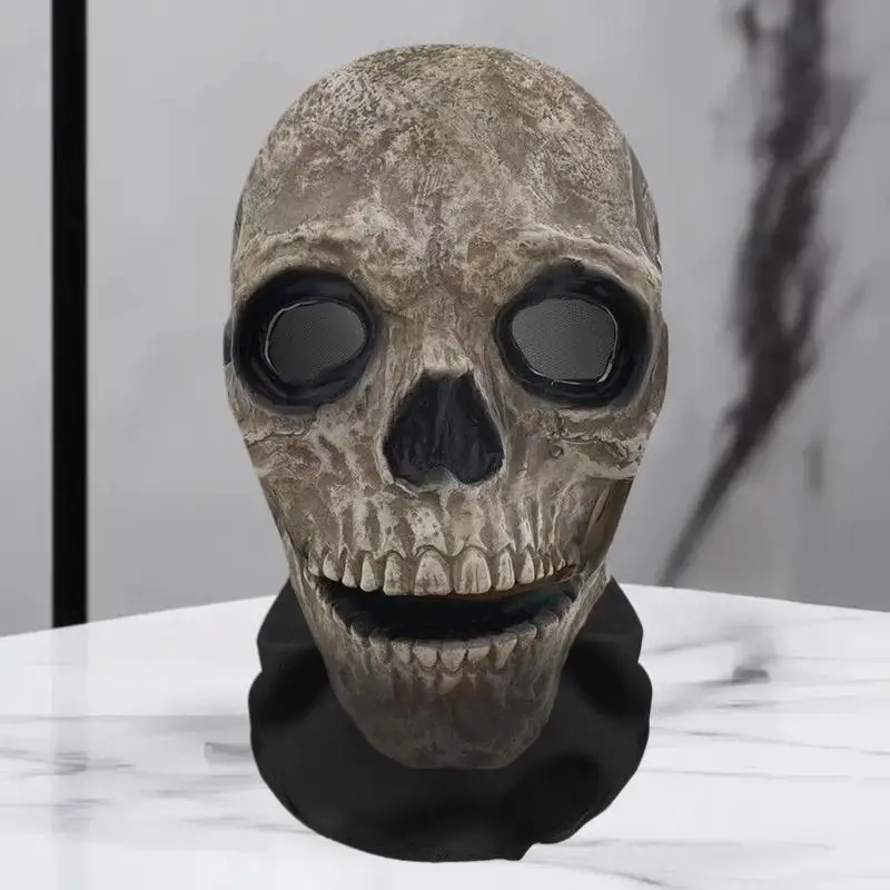 Halloween Ghost 3D-geprint masker, rekbaar mesh volledig hoofdaccessoire, leuke horror cosplay party Halloween