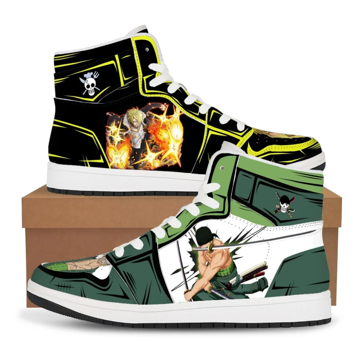 Cartoon One Piece Sneakers Lässige Bedruckte Schuhe Anime Luffy Nami Basketballschuhe Bequeme Übergroße Flache Schuhe Geburtstagsgeschenk