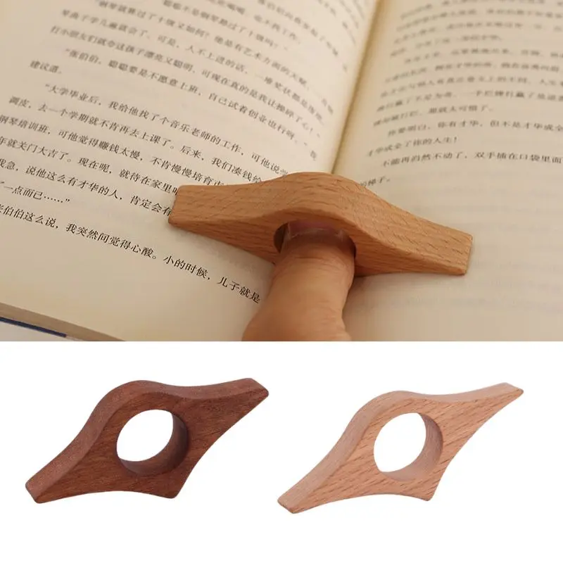 Wooden Thumb Bookmark One Hand Reading Thumb Book Holder Reading Bookmarks Rings For Office Book Lovers Tools Stationery