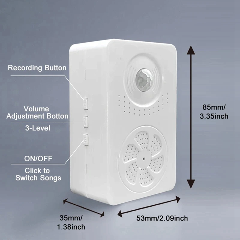 Wireless Sensor Doorbell Pir Motion Sensor Customized Voice Wireless Doorbell For Shop Office Company Security