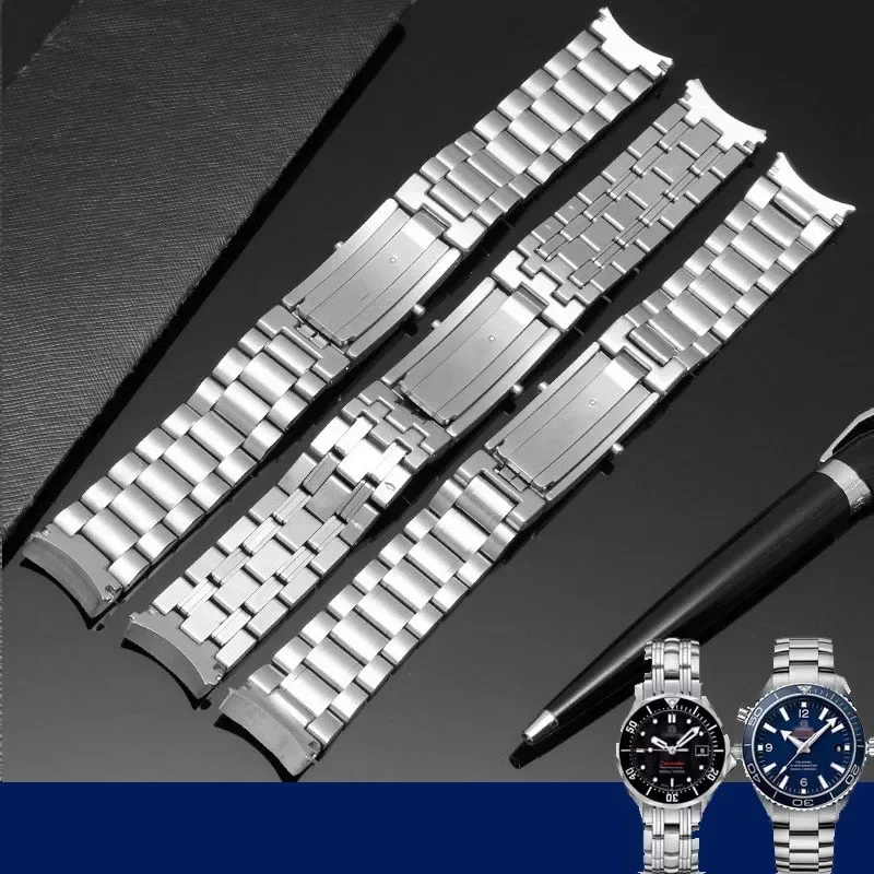 Watch Band Accessories for Omega Seamaster 300 Ocean Universe 600 Observatory Solid Stainless Steel Watch Straps 18mm 20mm 22mm