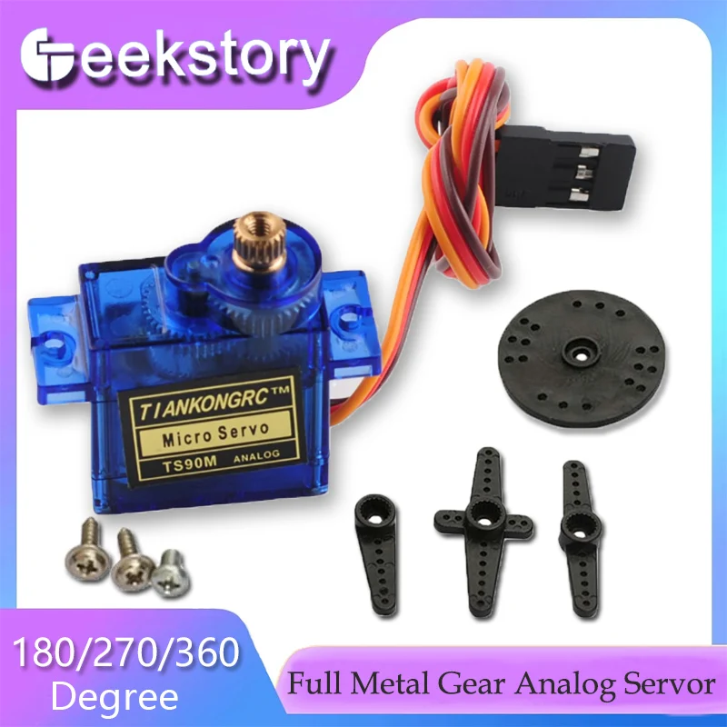 Micro servomoteur analogique pour enfants, 9G, 180, 270/360, résistant, mouvement, bricolage, jouets, modèle, robot, voitures, avion, bateau