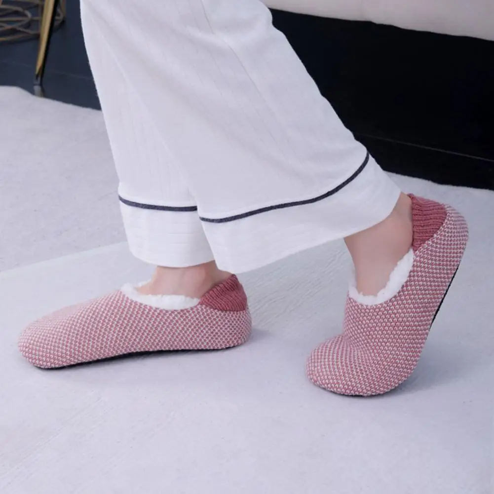 House Socks Cozy Winter Floor Socks with Plush Warmth Retention Anti-slip Silicone Bottom Holiday Gift for Weather Comfort Heat