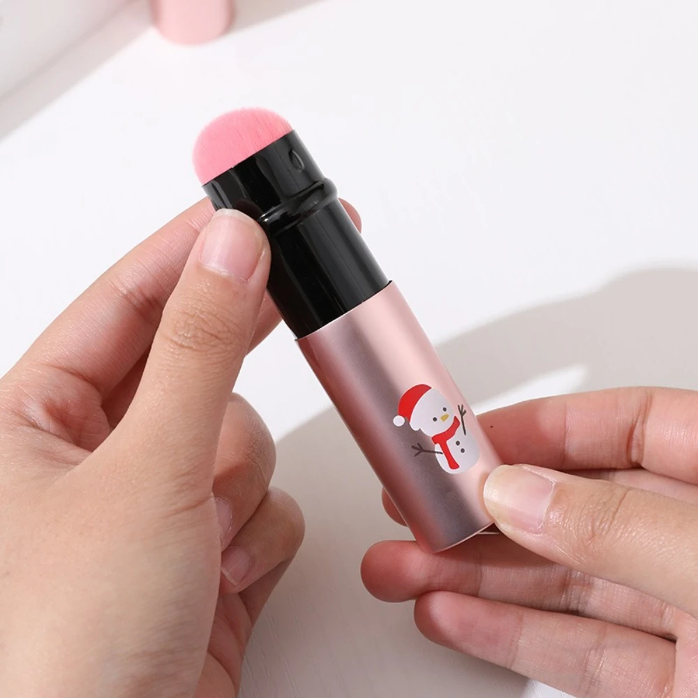 فرشاة تلسكوبية لعيد الميلاد، فرشاة مكياج محمولة واحدة، هدية، فرشاة أحمر الخدود ذات شعيرات ناعمة، تصميم قابل للسحب، أداة تجميل للفتيات