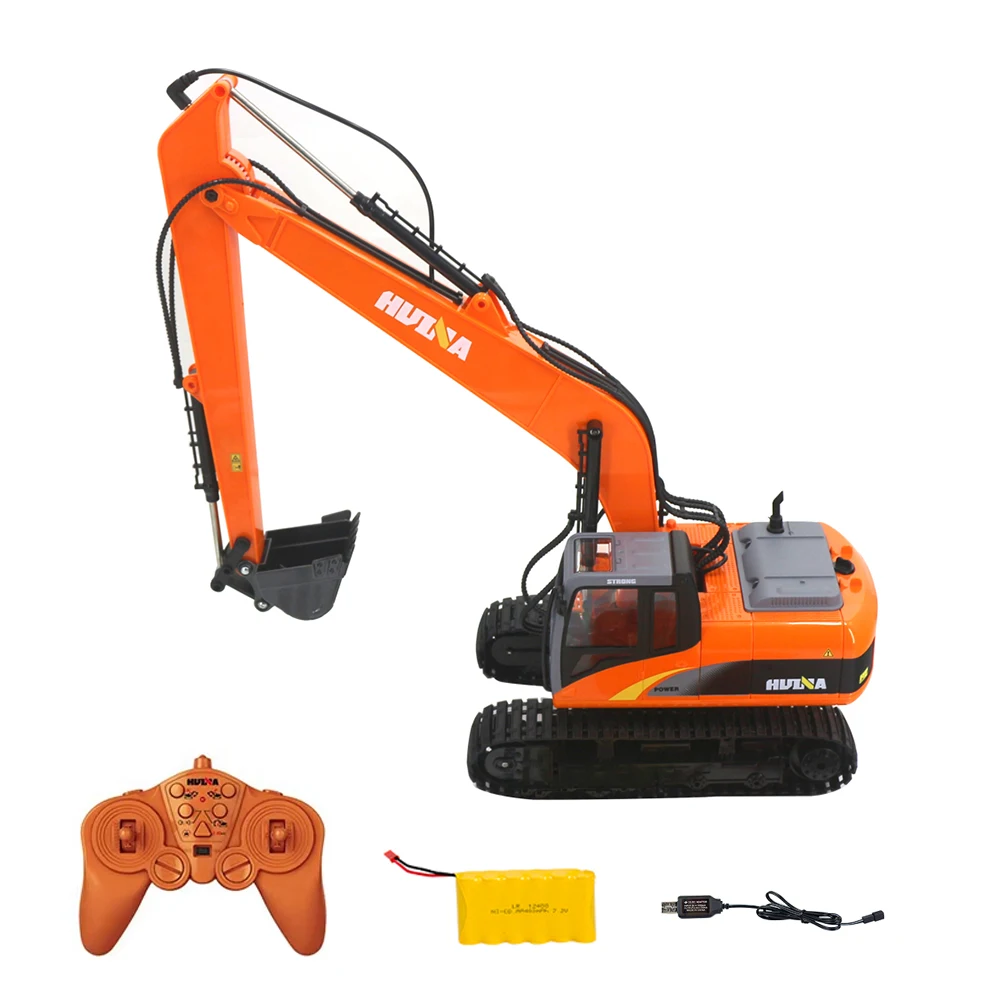 

HUINA 1551 1:14 15-Channel Semi-Alloy Long-Arm Remote Control Excavator Remote Control Excavator Boy Toy