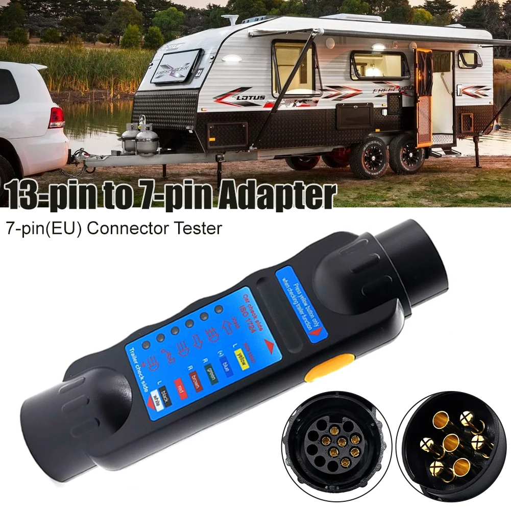 7pin To 13pin 12V Car Trailer Tester Plug 7pin To 13pin Adapter RV Towing Light Cable Circuit Connector Tester Diagnostic Tools