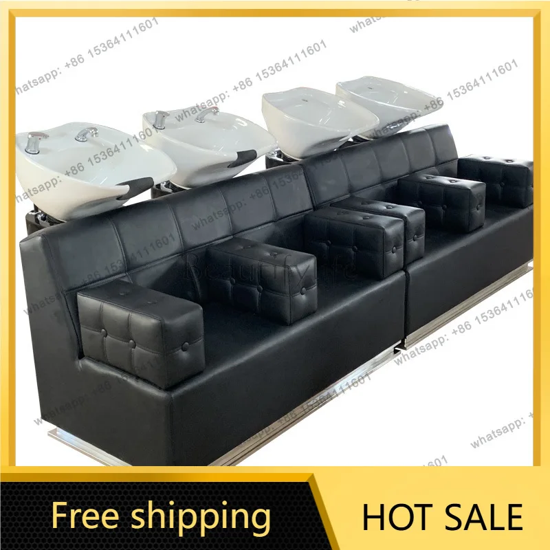 Factory Direct Sales Hairdresser Shampoo Bed Semi-Reclining Hairdresser Ceramic Combination Hair Salon Special
