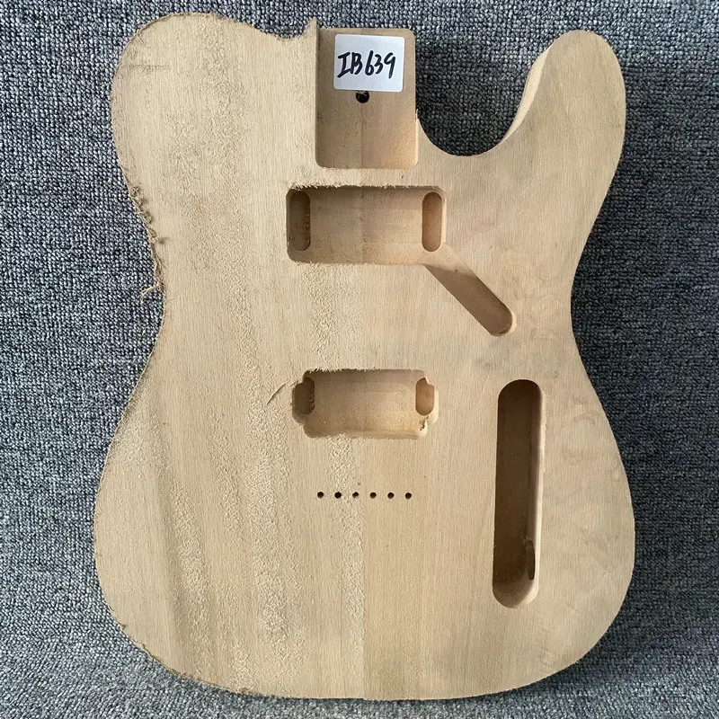 IB639 String Through Body TL Guitar Body 2 Humbucker Pickups Semi Finishing No Paints for Tele Electric Guitar Replace DIY