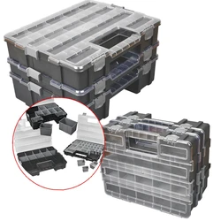 Stackable Toolbox Parts Storage Box Multi-grid Plastic Accessory Tool Box for Hardware Parts Screws Sorting Storage Tool Case