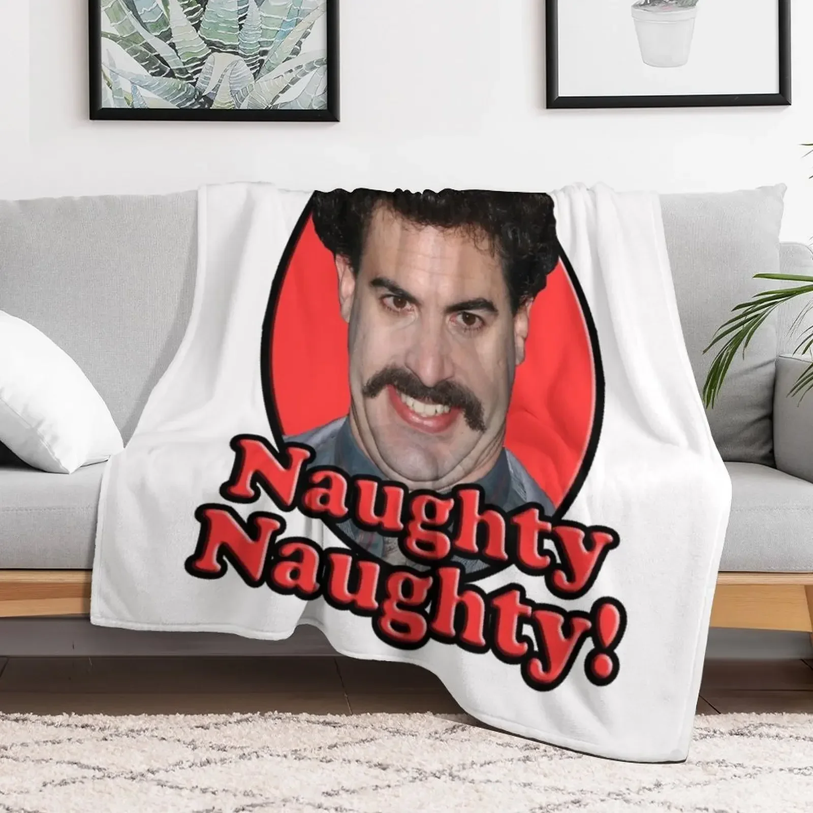 Borat, Naughty Naughty Throw Blanket anime Beach Picnic Decorative Throw Blankets