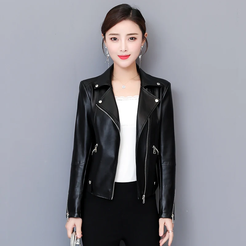 2025年春秋新作 スレ海風 本革ジャケット シープスキン バイカージャケット スーツカラー レディースアウター