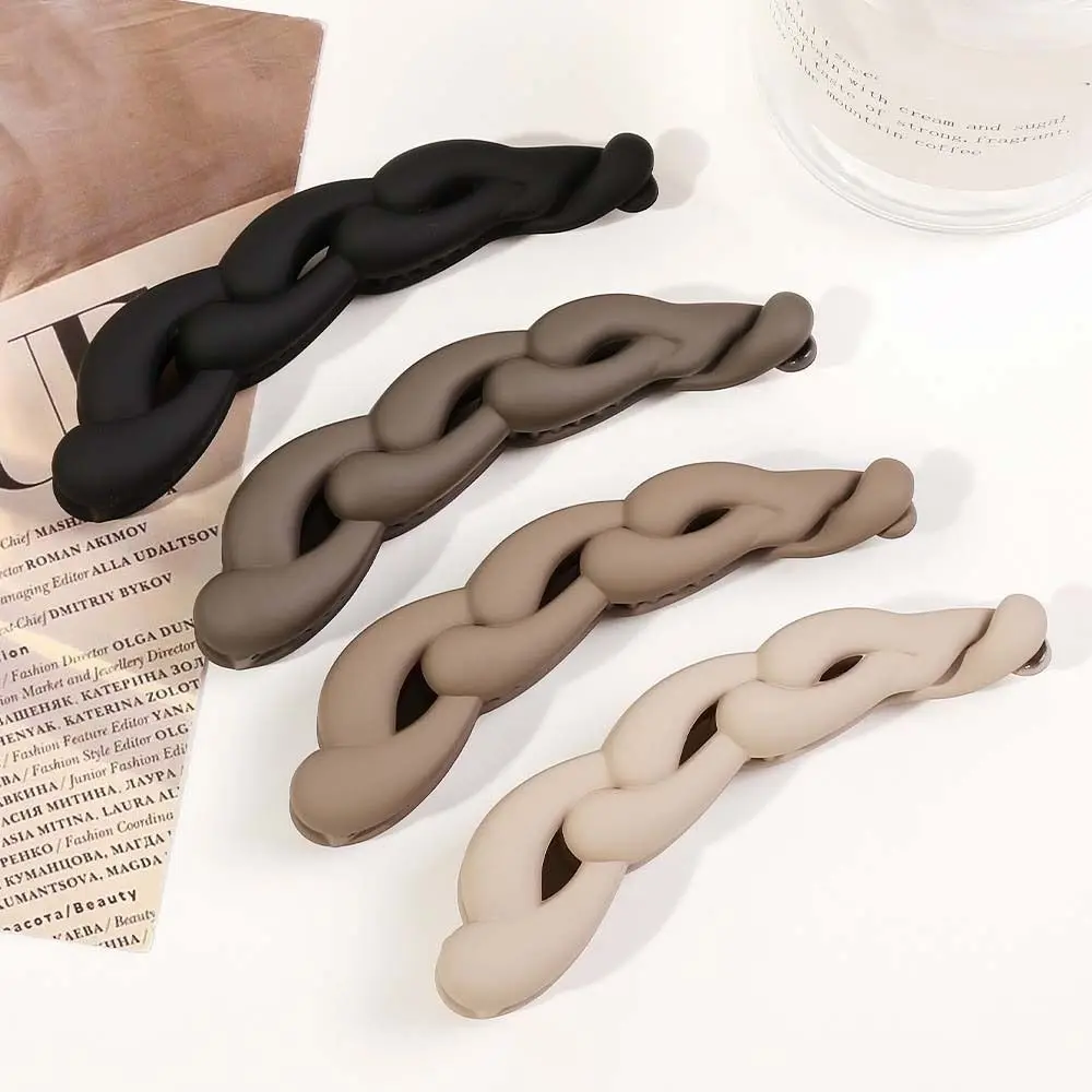 Frosted Plastic Banana Clip Simple 10.5cm Cross Hair Twist Hair Pin Ponytail Clip Solid Color Matte Hair Clip Crab Female/Girls