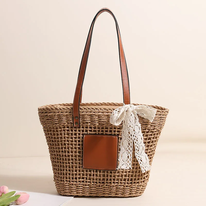 

Hollow Out Shoulder Bag Women's Woven Bag for Beach Vacation