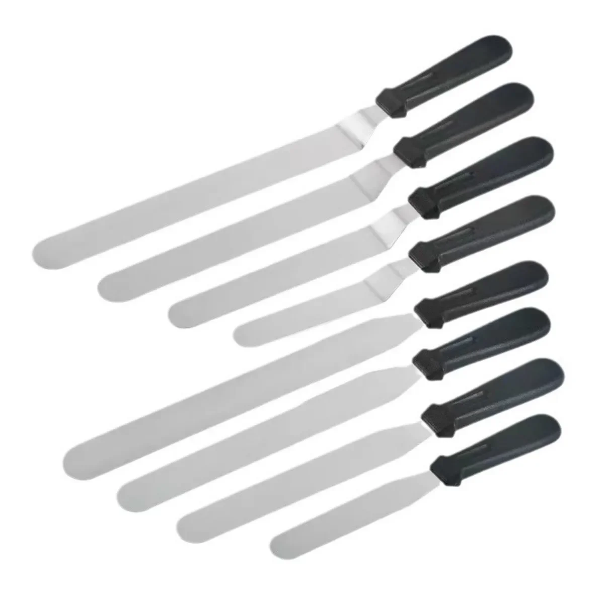 

4 PCS Icing Spatula Offset Spatulas 6/8/10/12 inch Stainless Steel Cake Decorating Angled Cake Spatula for Home Kitchen Bakery