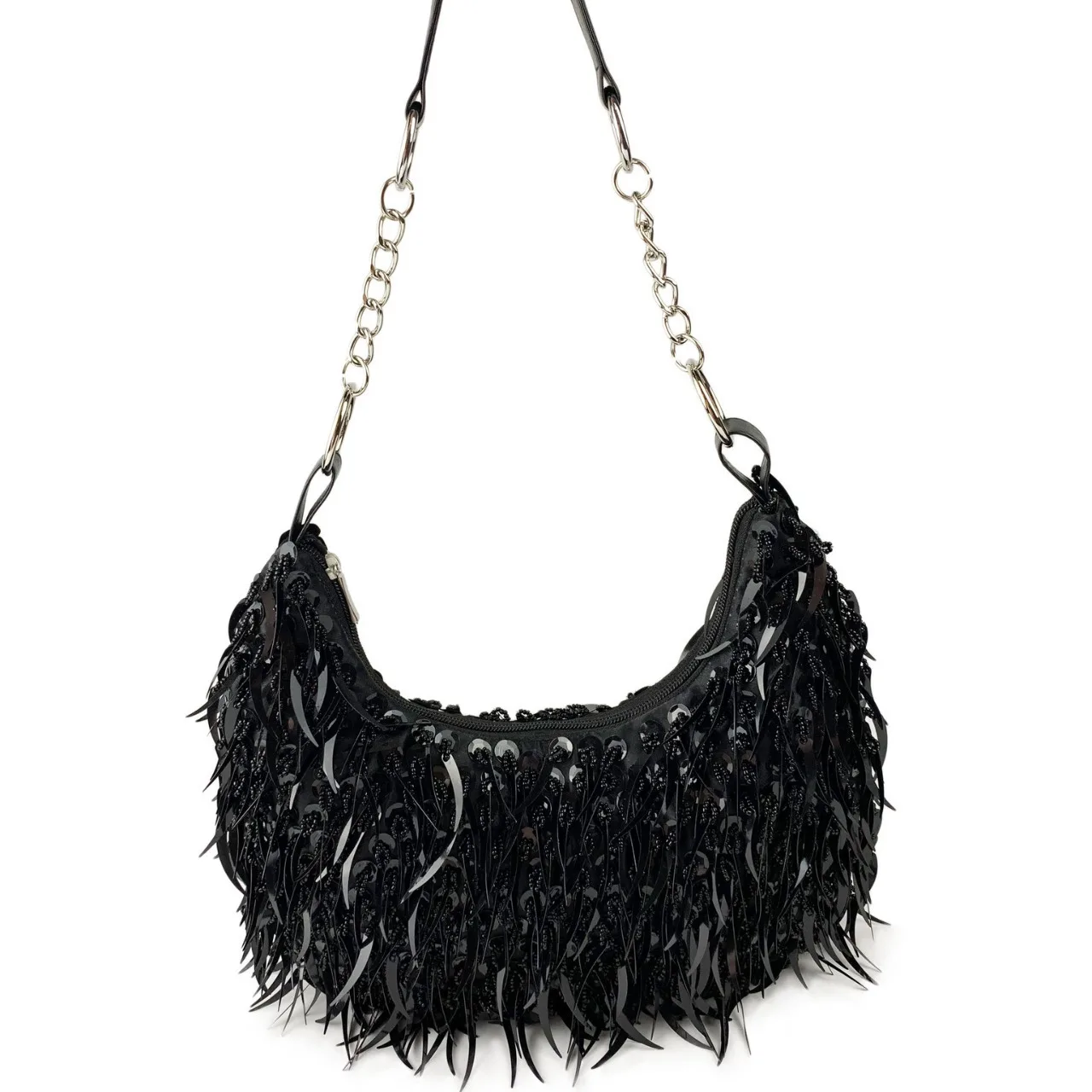 2025 Crossbody Tassel Beaded Handbag Women's Korean Designer Large Shoulder Bag Pearl Fringe Luxury Party Purse