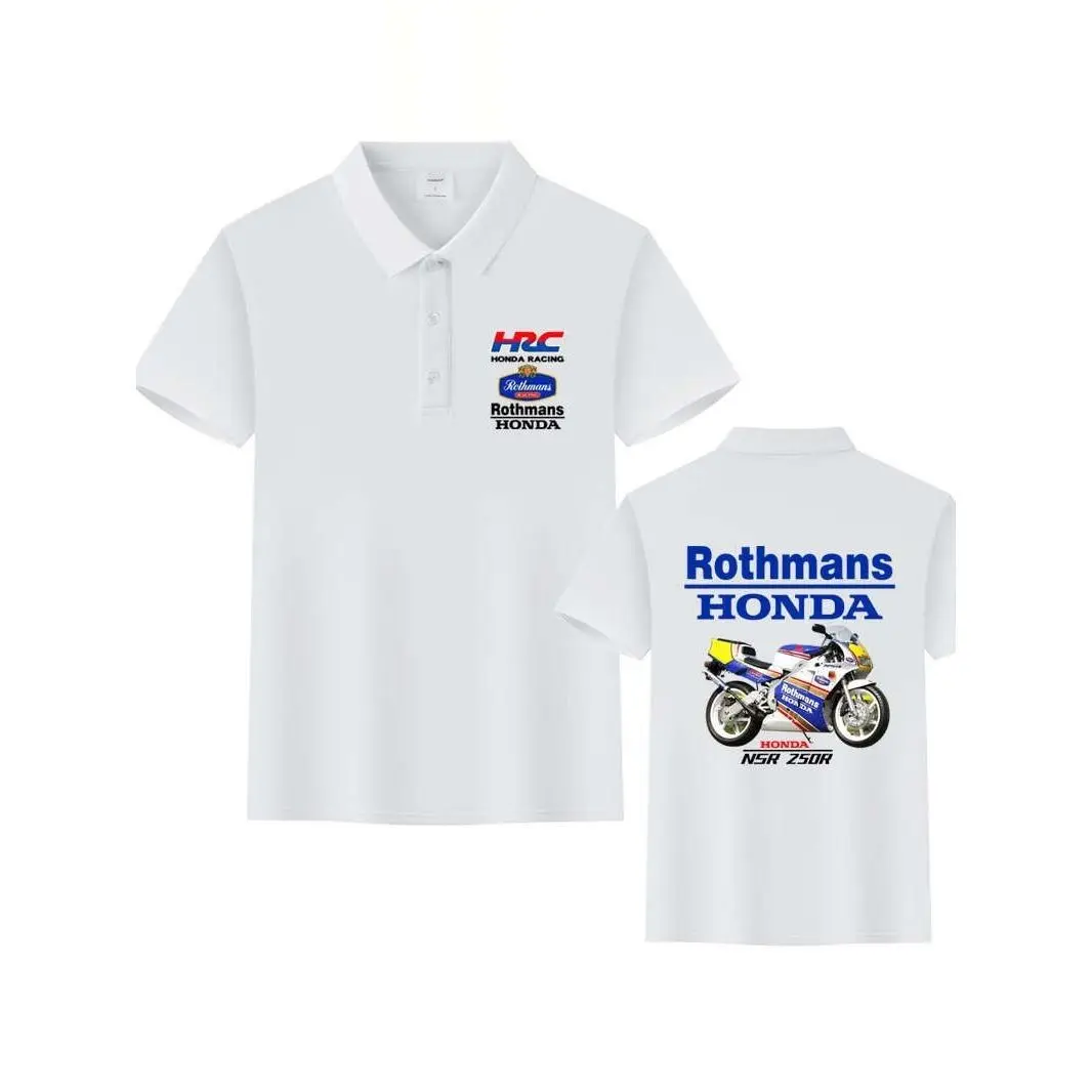 

Honda Two Chong Fire Chariot Лето HRC Хлопковая рубашка-поло из ледяного шелка Футболка с короткими рукавами Мотоцикл Велоспорт Мото Эндуро