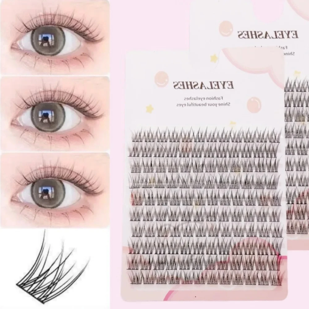 Reusable DIY Fish Tail False Eyelash Easy to Apply Beginner Friendly Curved Cartoon Style False Lashes for Daily Use