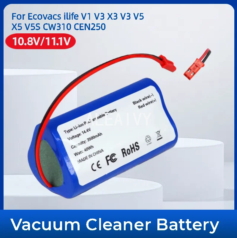 

Литиевая батарея 11.1V 2600mAh для Ecovacs Ilife V1 V3 X3 V3 V5 X5 V5S CW310 CEN250 ML009 V700 PANDA BTG90 (замена)