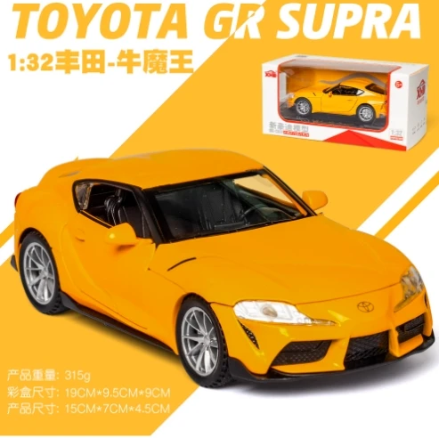 1:32 Toyota GR SUPRA Diecast Alloy Car Model High Simulation Metal Toy With Sound Light Pull Back For Kid Children Collection