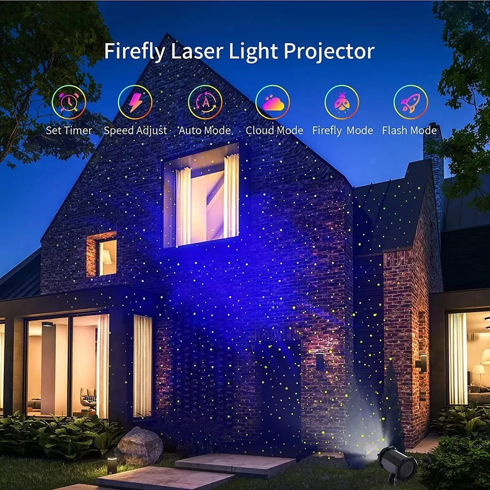 New 3D Vivid LED Sky Shot Laser Lights Music Party Projector for New Year Outdoor Indoor Decorations Stage