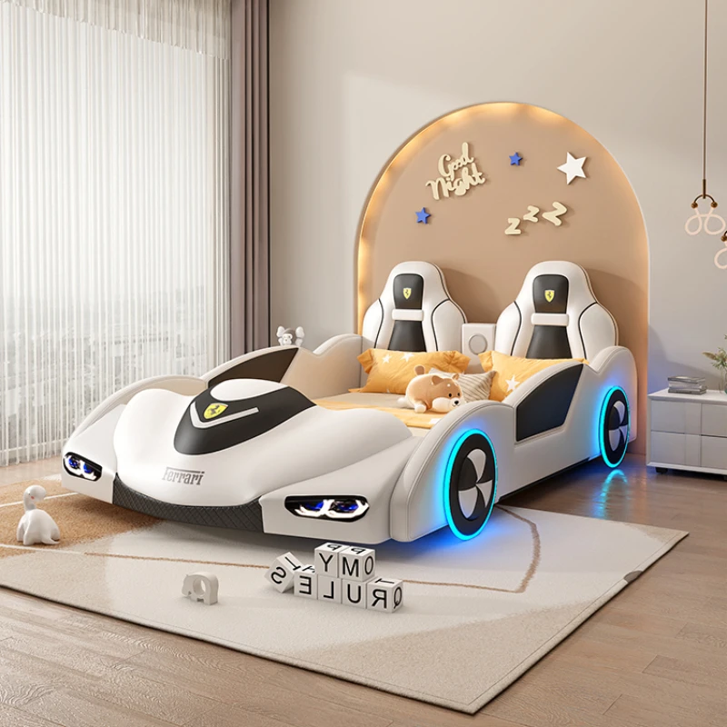 

Nordic Queen Frame Car Bed Luxury King Size Wood Princess Living Room Childrens Bed Modern Cama Matrimonial Bedroom Furniture