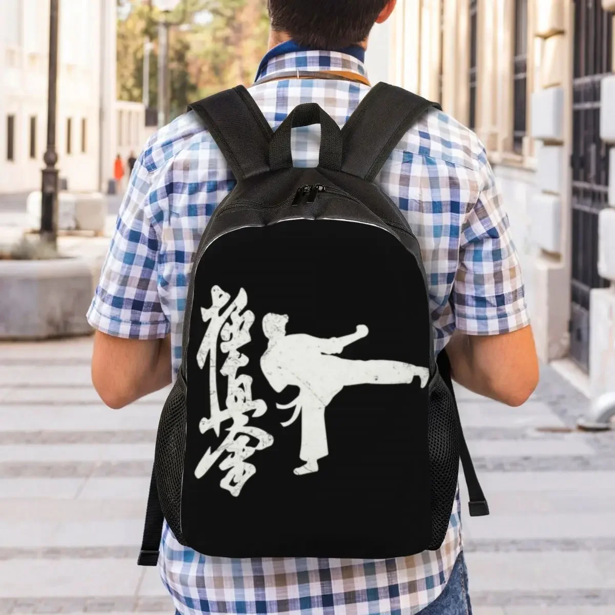 Martial Arts Kyokushin Karate Backpack for Women Men Waterproof College School Fighter Bag Print Bookbags