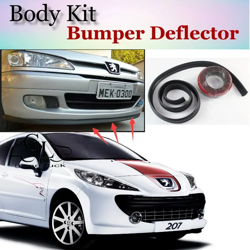 Bumper Lip Deflector Lips For Peugeot 207 / CC 2006~2015 Front Spoiler Skirt For TopGear Fans Car View Tune / Body Kit / Strip