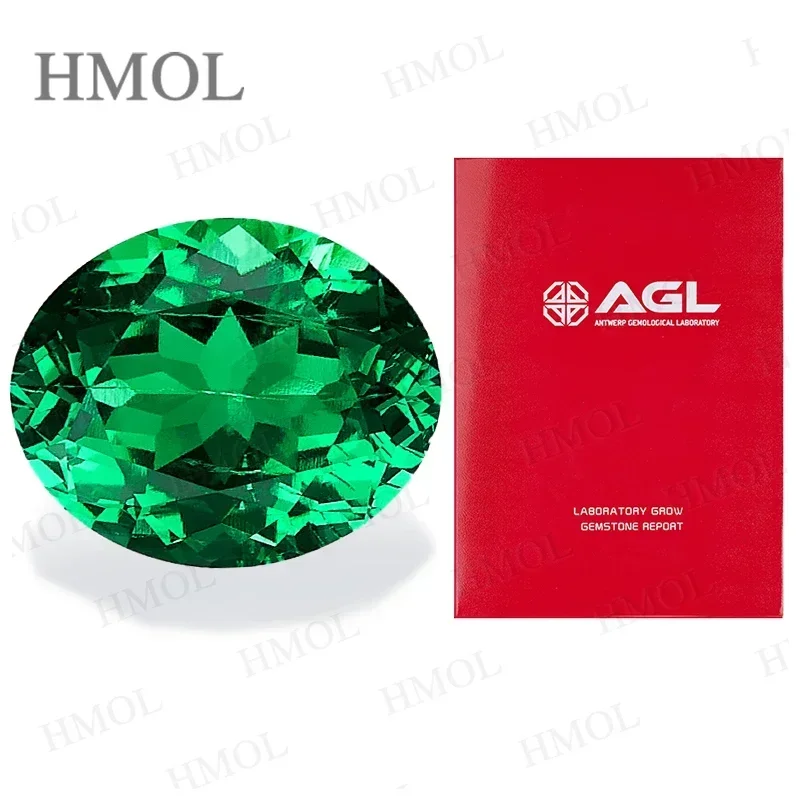 Lab Grown Columbian Emerald Oval Shape Loose Gemstone Green Color Charms DIY Jewelry Making Material Selectable AGL Certificate