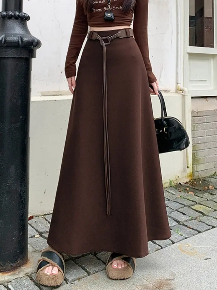 

Женская длинная юбка А-силуэта Cé Brown: новая коллекция весна-осень, стройнящая, драпированная, макси-юбка-зонтик