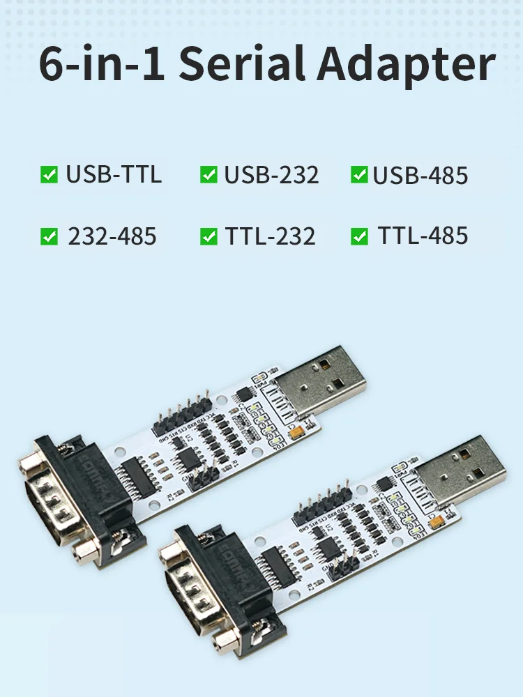 

Модуль последовательного порта USB TTL 232 485, 6 в одном, автоматическое преобразование CP2102/CH340/FT232