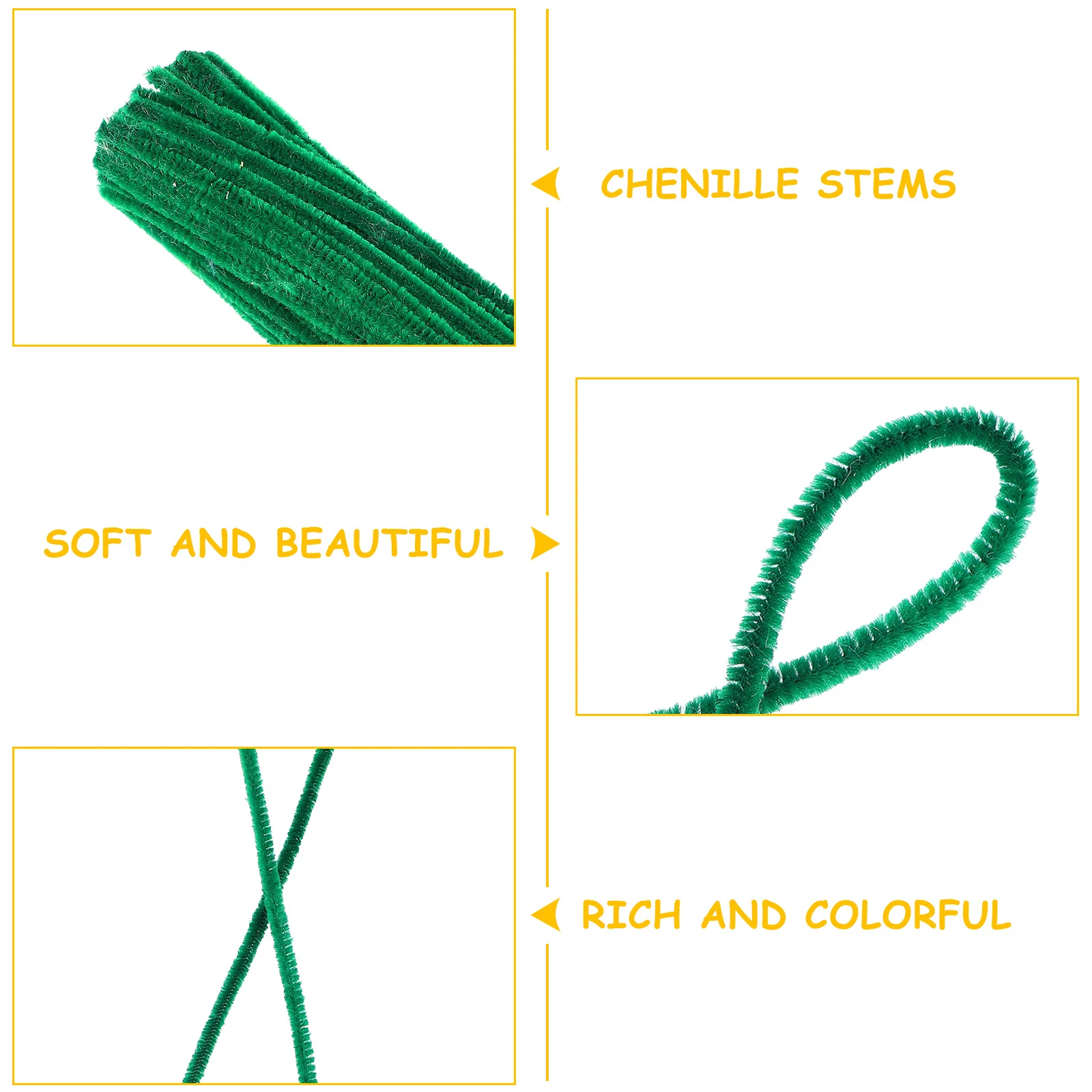 

200Pcs Twistable Chenille Stems Colorful Pipe Cleaners For Creative Crafts