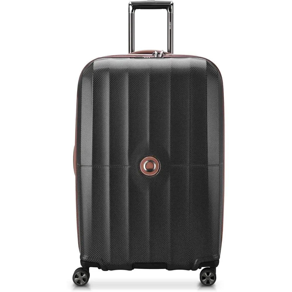 

Expandable Hardside Spinner Luggage with Checked Pattern, Black, Large 28 Inch