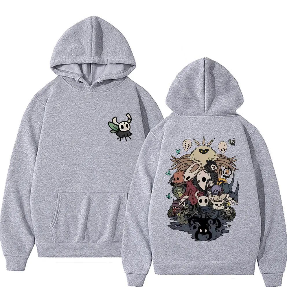 Sudadera con capucha con gráfico de Game Hollow Knight para hombre y mujer, ropa de calle Vintage de gran tamaño, Jersey de algodón polar Premium Unisex, sudaderas con capucha