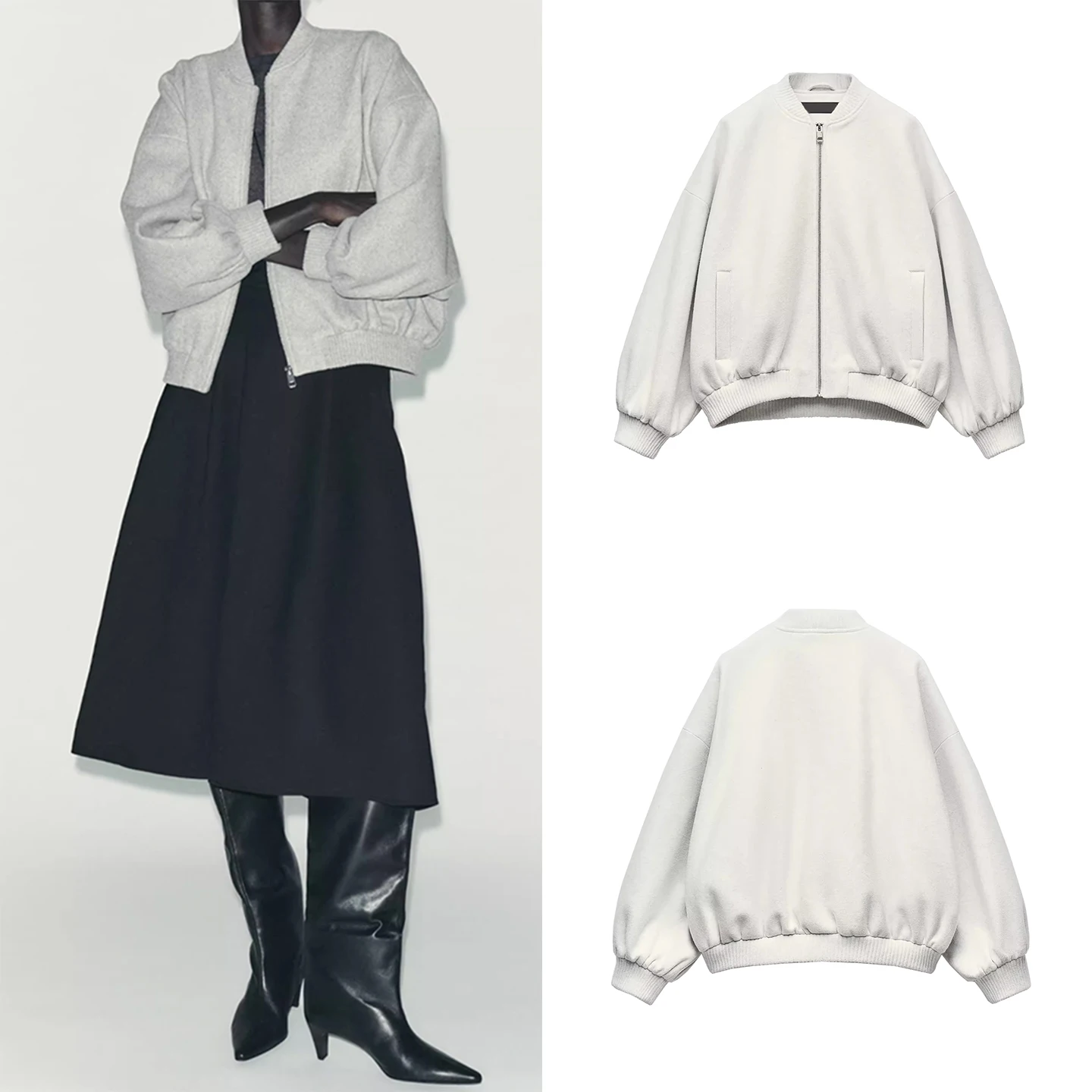 Fall 2025 Women's Faion Soft Loose Pilot Jaet Casual Sle Outerwear Z Brand Long Sve Zipper Closure