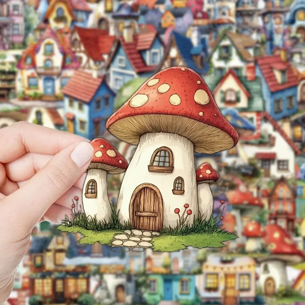 

10/30/50pcs Transparent Fairy Tale House Stickers Funny Cartoon Sticker Stationery Phone Notebook Bike Graffiti Decals Kids Toy