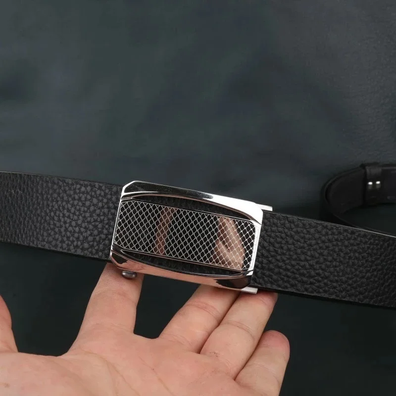 boucle-a-carreaux-faite-a-la-main-avec-motif-lychee-noir-pour-homme-ceinture-en-cuir-de-vache-veritable-importee-d'italie-ceinture-en-cuir-de-vache-de-premiere-qualite