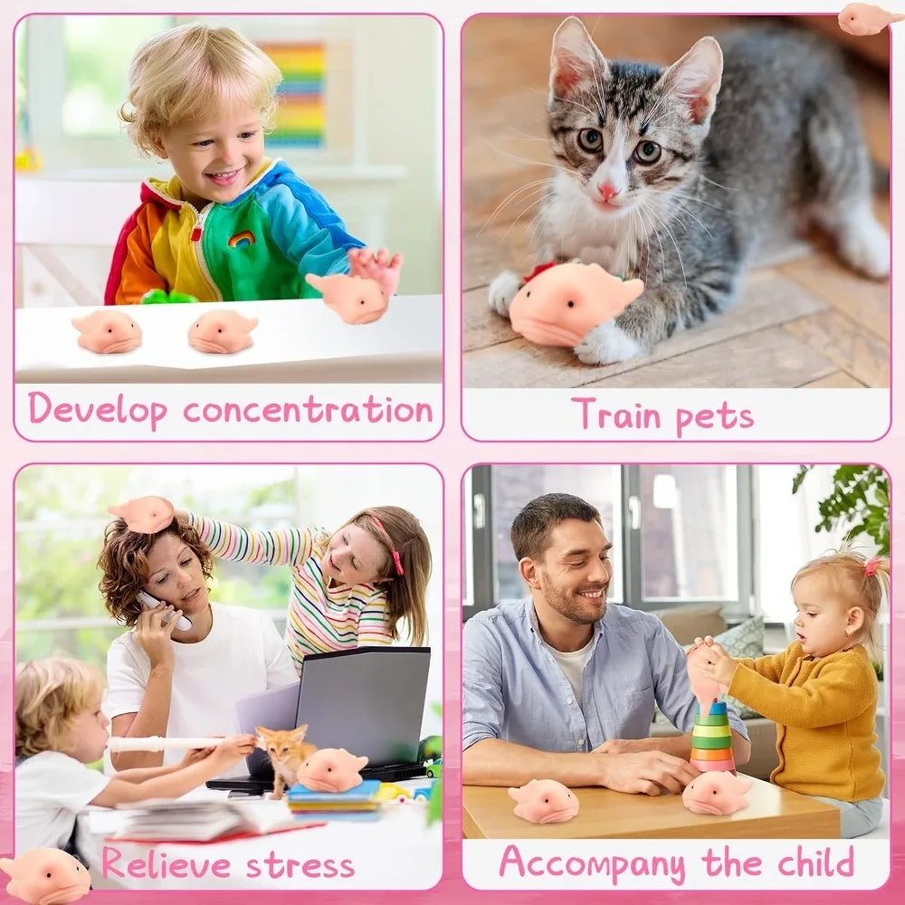 Squishy Blobfish Stress Toy – Ugly Fish Squeeze Sensory Fidget zur Angstlinderung, lustige Schreibtischdekoration, Geschenke für Kinder und Erwachsene