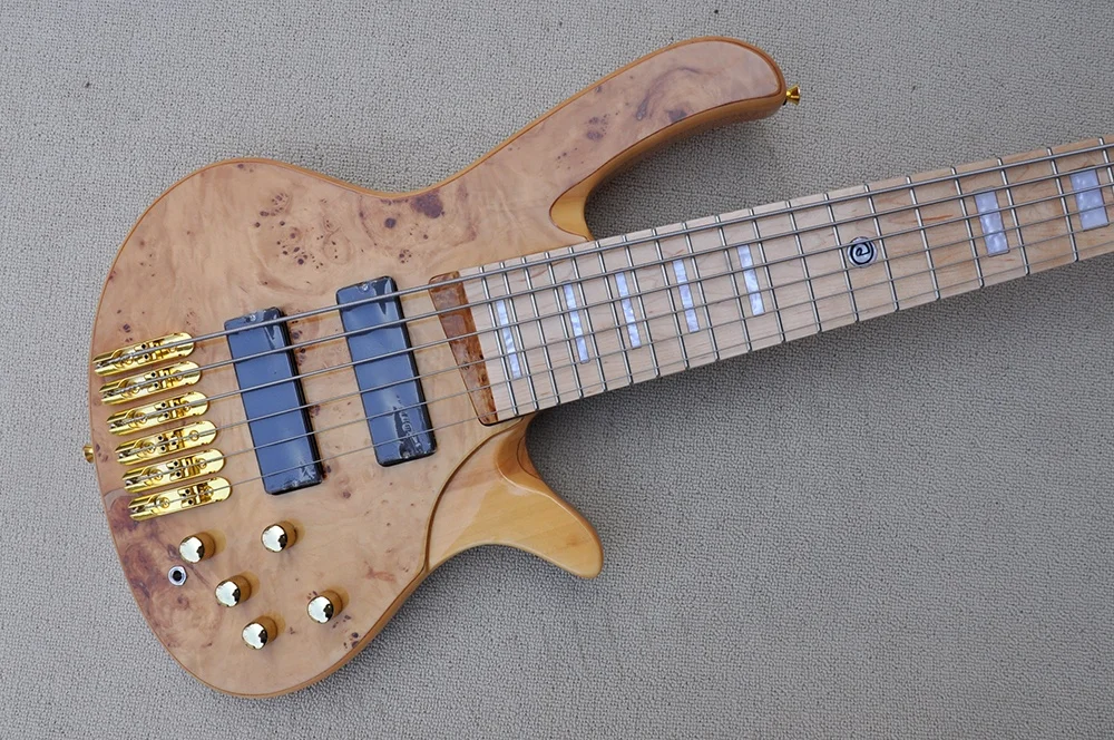 Flyoung Cheap Chinese Guitars 6 Strings Electric Bass Guitar Profectional Bass Guitar Gold Hardwares
