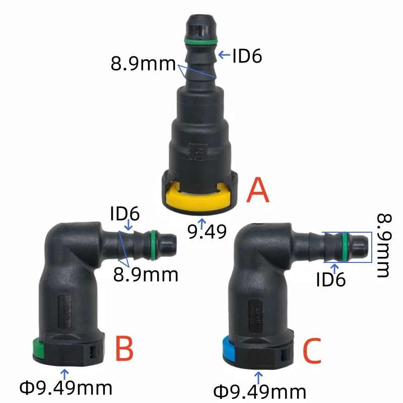 9.49mm ID6 oil filter connector suitable for Volkswagen series car fuel line quick connector with single-side clip 2 PCS a lot