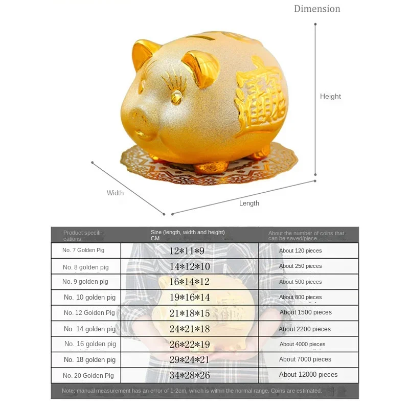 Luxury Gold Coin Money Box Adult Kids Cartoon Hidden Storage Jar Cute Ceramic Pig Piggy Bank Paper Money Piggy Bank Home Decor