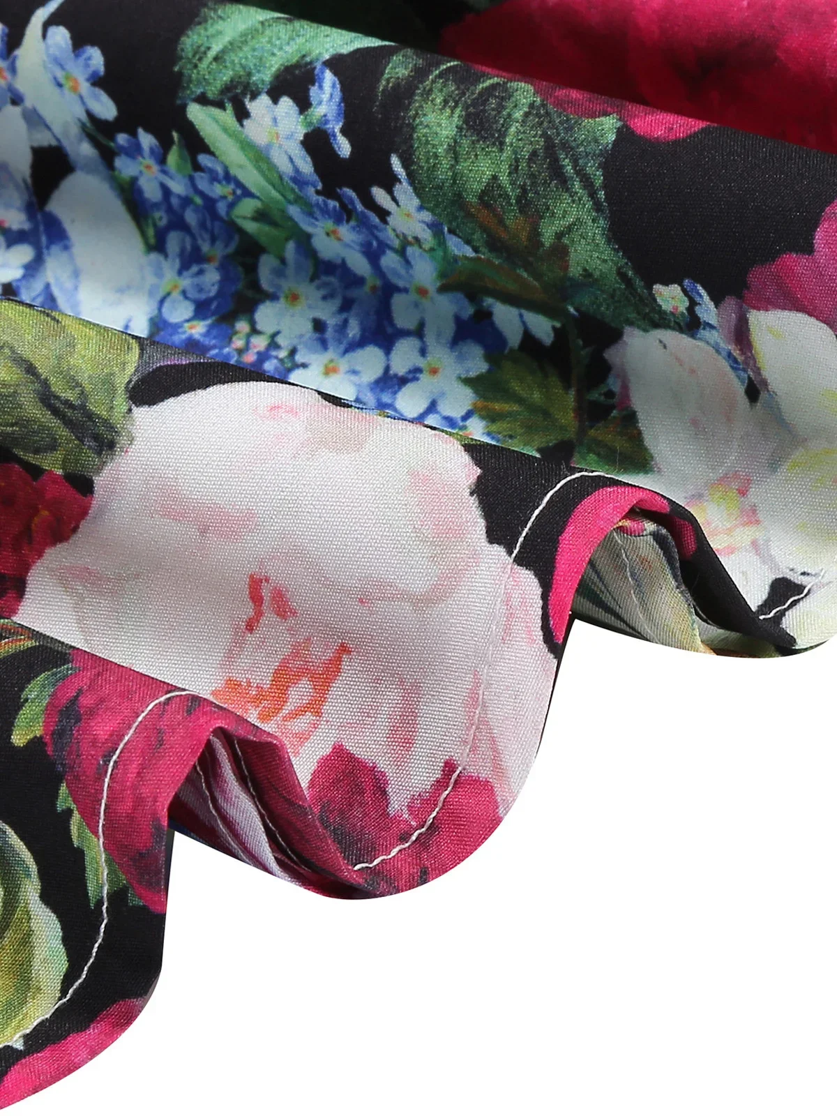 2025 60s ผู้หญิง Multicolor Floral Fit และ Flare ชุดเดรสวินเทจ Bow Tie สายรัด Shirred กลับวันเกิดพรหมชุดราตรี