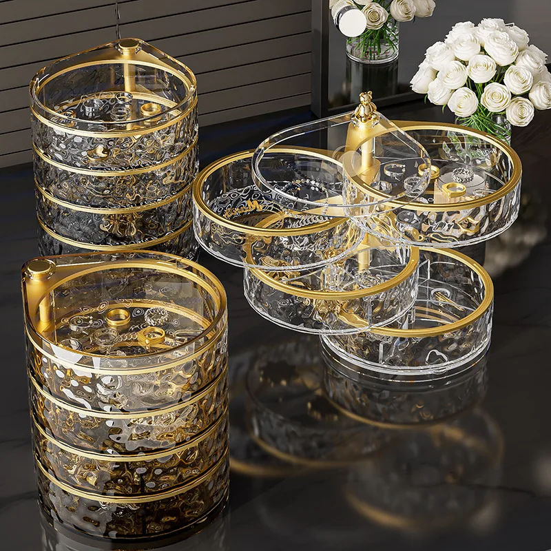 Jewelry Storage Box, High-end Exquisite Earrings, Necklace, Stud Earrings, Jewelry Box, Multi-layer Rotating Jewelry Box.