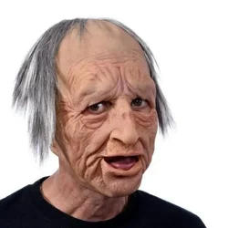 New Halloween New Product Grandma Latex Character Mask Headset Grandma Bald Old Man Mask